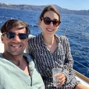 J. Crew navy and white chevron tunic cover-up XS